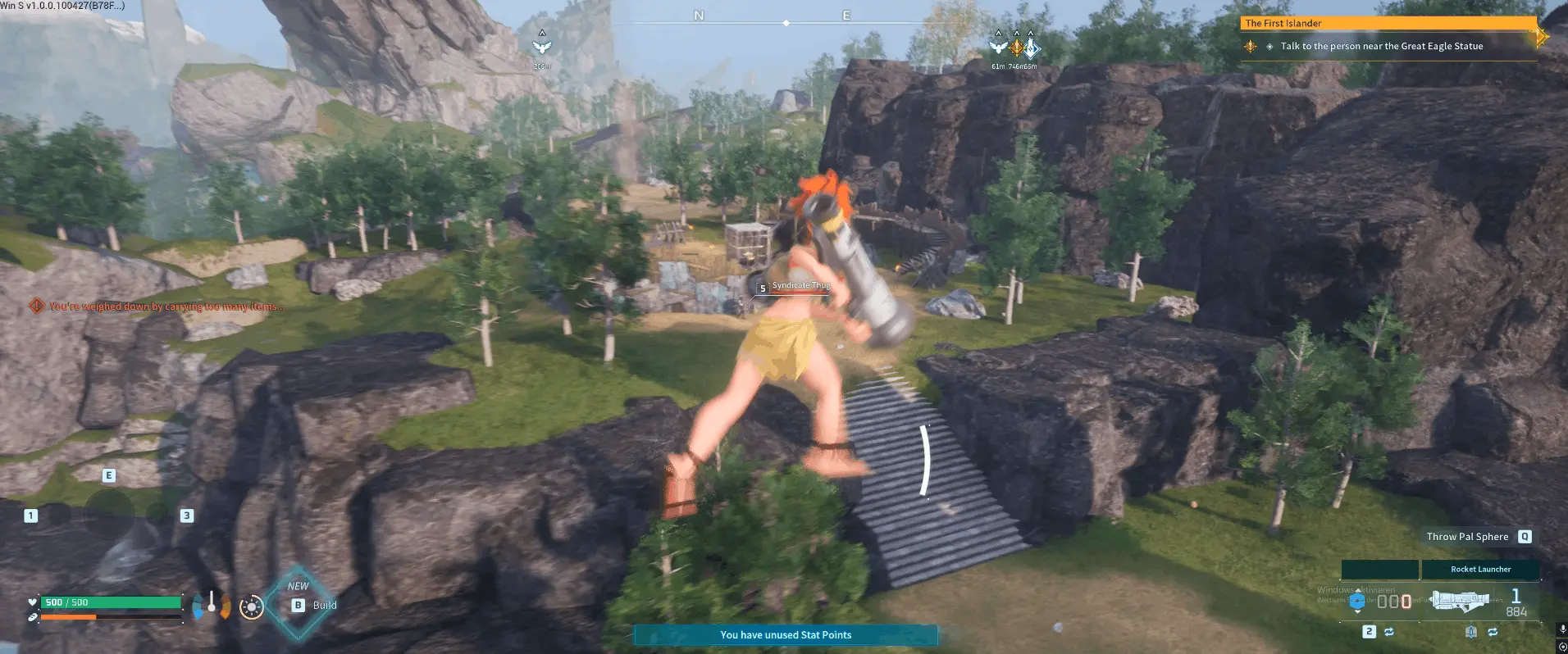 Flying across the Palworld map with the fly hack enabled